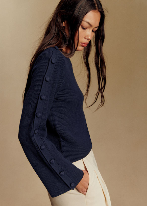 Adel Jumper - Navy - Merino Wool - S&amp;eacute;zane