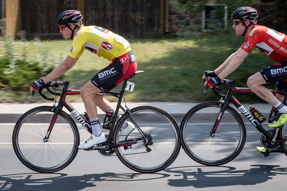 Rohan Dennis (BMC) leads teammate Brent Bookwalter