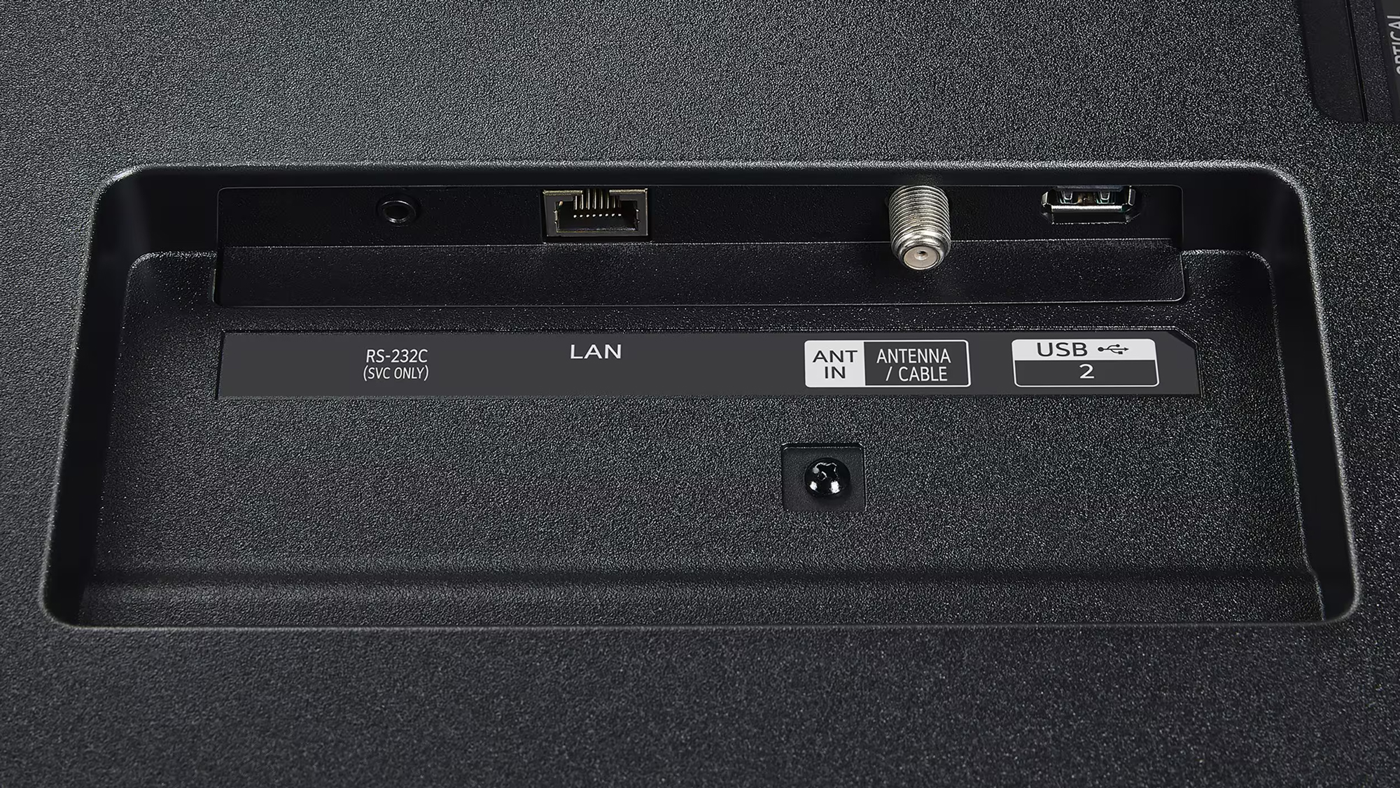The ports on the LG QNED92 Mini-LED TV
