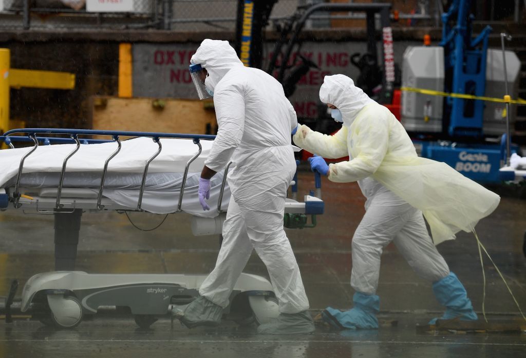 A coronavirus patient&amp;#039;s body is taken to a Brooklyn morgue.