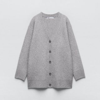 grey zara knit cardigan