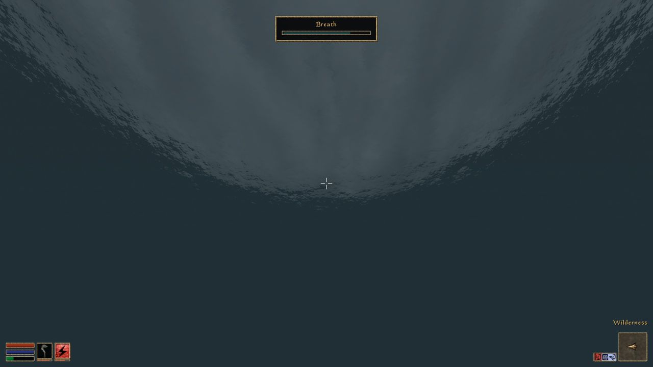 looking up at water surface from deep below