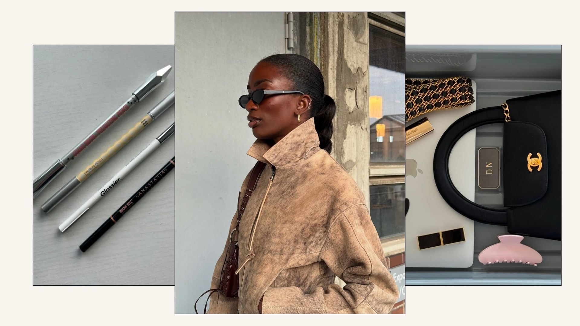 A collage showing various lifestyle and fashion imagery (courtesy of @gracelindsay__; @_livmadeline; @dananozime)