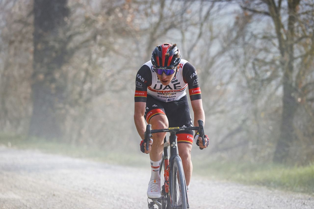 Strade Bianche 2022 16th Edition Siena Siena 184 km 05032022 Tadej Pogacar SLO UAE Team Emirates photo Luca BettiniSprintCyclingAgency2022