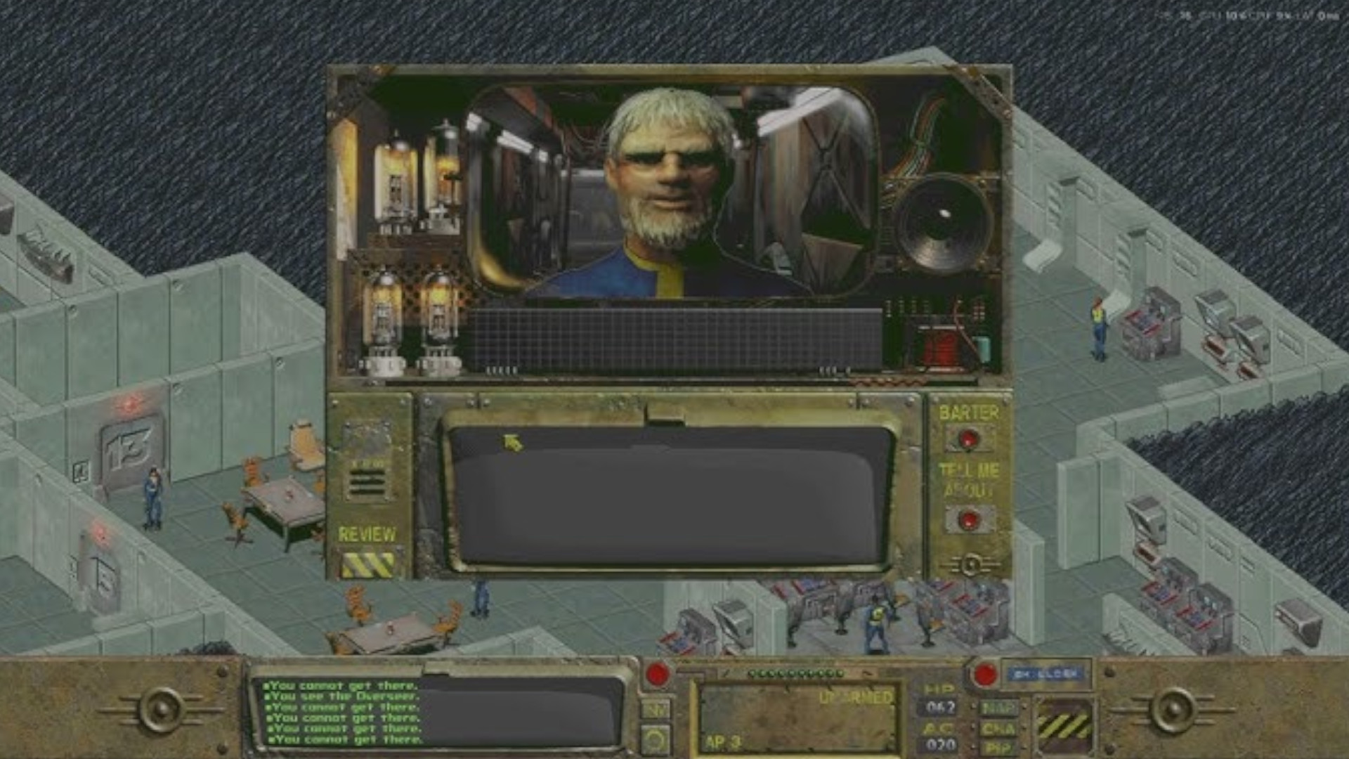 A dweller on a screen in Vault 12 during Fallout