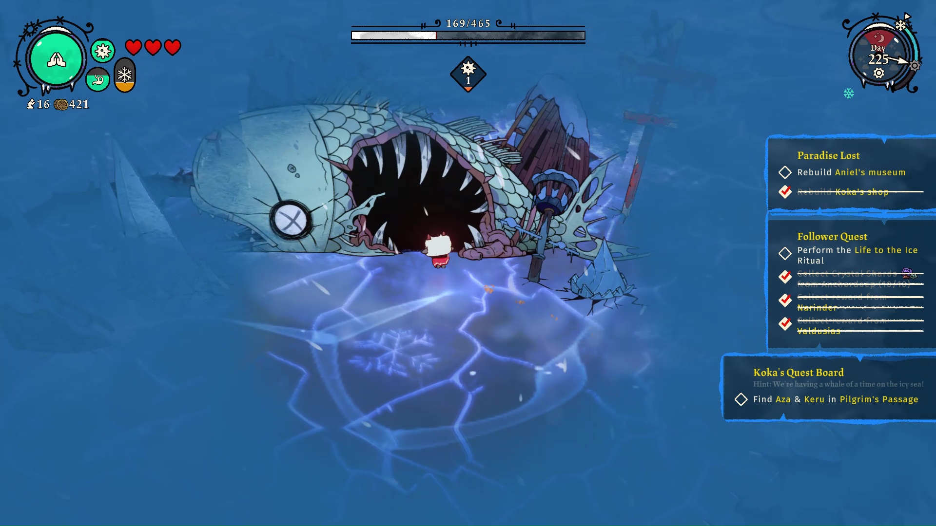 Aza and Keru's locations in Cult of the Lamb