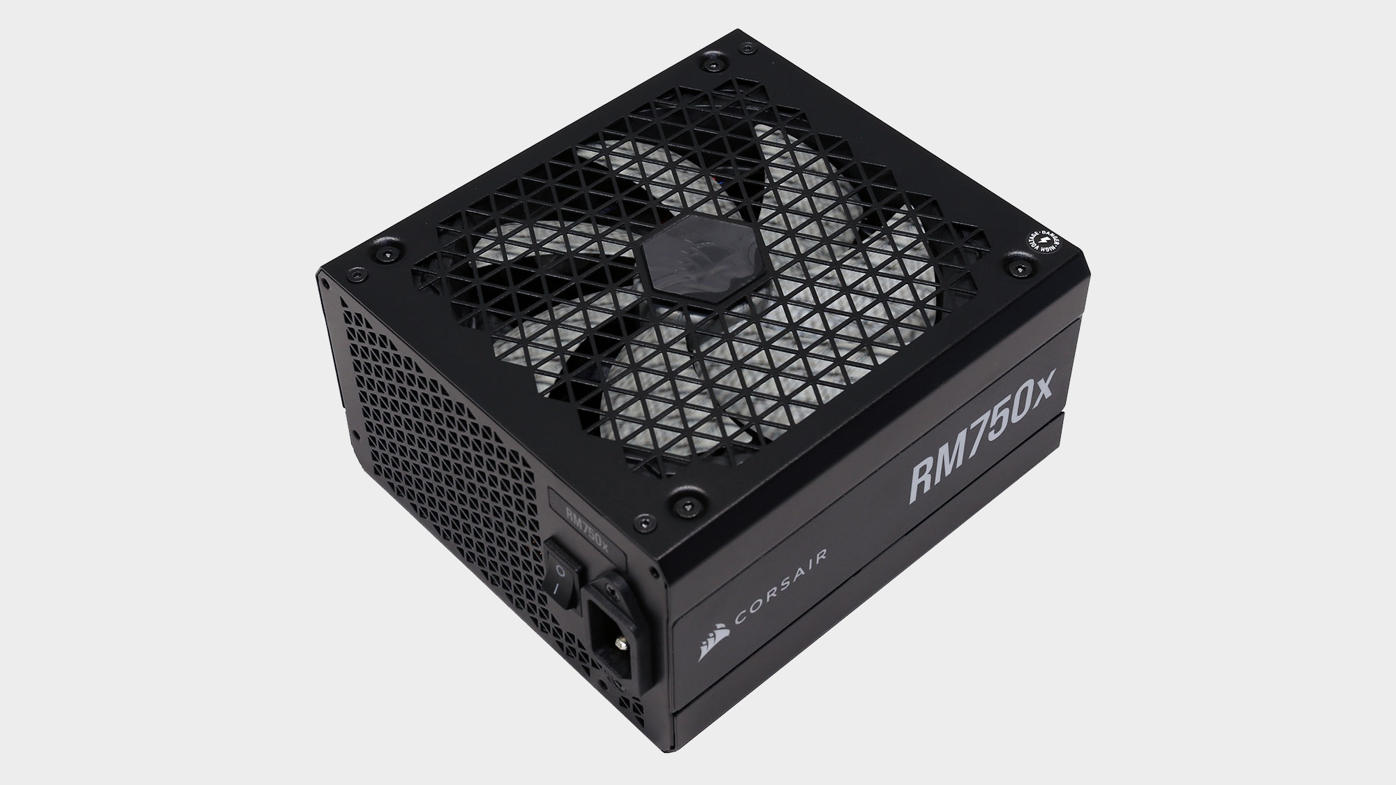 Corsair RM750x power supply pictured with and without box.