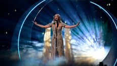 Delta Goodrem performing at the 2026 Eurovision Song Contest
