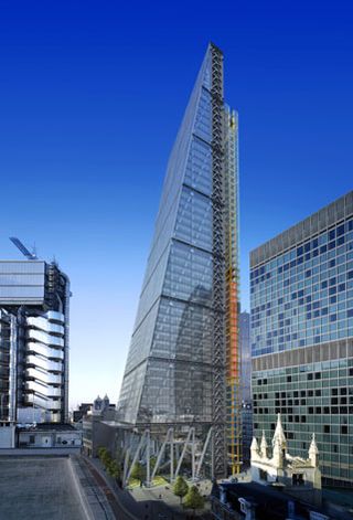 Rogers Stirk Harbour + Partners are behind the Leadenhall Building on Gracechurch Street. Offset to the north, the tapered skyscraper will have maximum natural light pouring in to its 52 floors, and is due for completion this summer