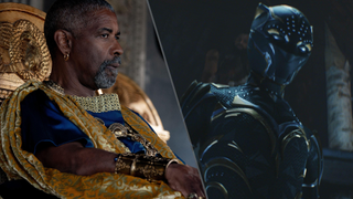 (L-R) Denzel Washington in "Gladiator II, Letitia Wright in "Black Panther: Wakanda Forever"