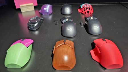 HyperX Saga mice with 3D printed parts