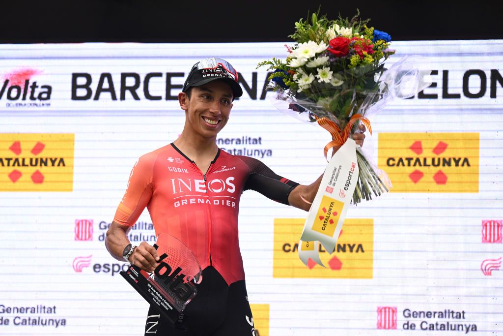 2024 Volta a Catalunya: Egan Bernal celebrates his third place overall