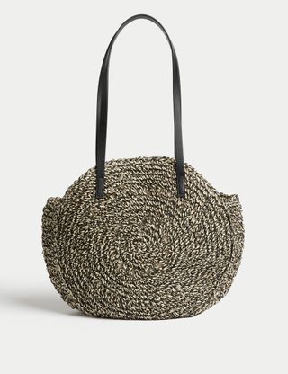 Straw Round Shoulder Bag