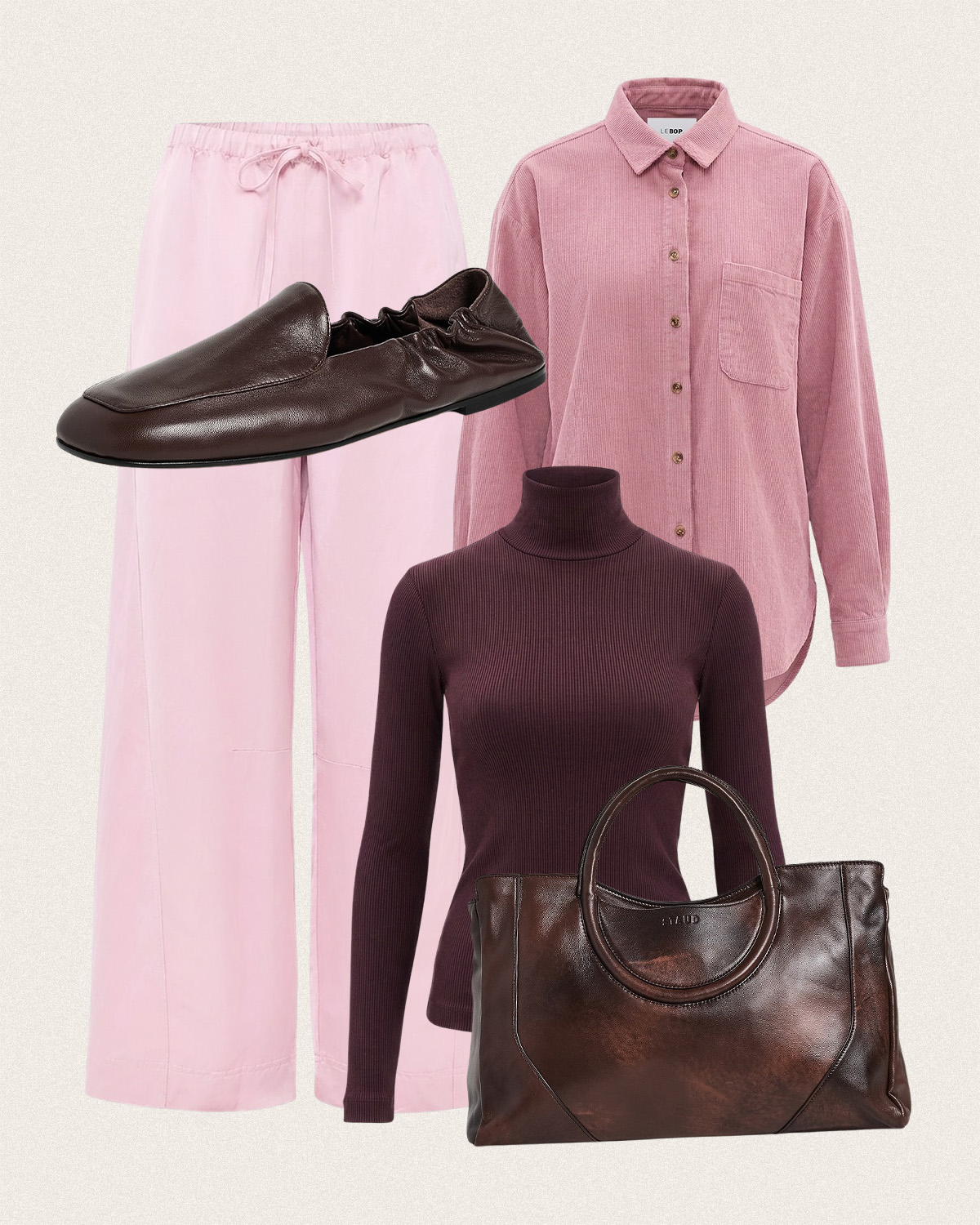 Outfit collage with Shopbop clothing and accessories.