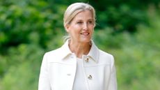 Sophie, Duchess of Edinburgh, wearing a cropped jacket, visits Northampton Bike Park on June 9, 2025