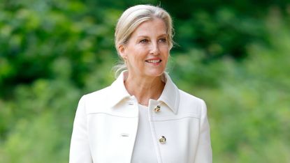 Sophie, Duchess of Edinburgh, wearing a cropped jacket, visits Northampton Bike Park on June 9, 2025