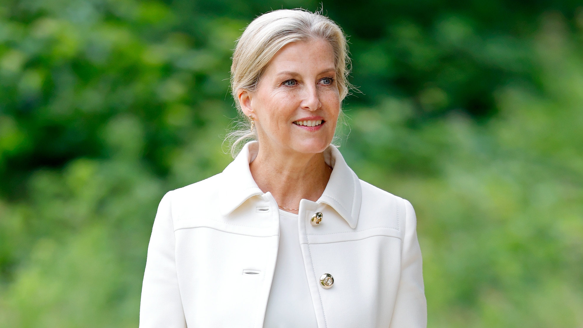 Sophie, Duchess of Edinburgh, wearing a cropped jacket, visits Northampton Bike Park on June 9, 2025