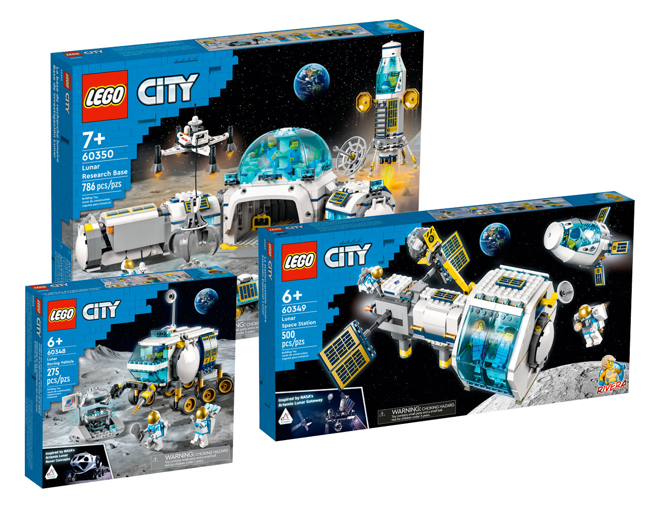 In addition to the Rocket Launch Center with its version of NASA's Space Launch System (SLS) rocket, the new Lego City Space sets include the Lunar Research Base, Lunar Roving Vehicle and Lunar Space Station.