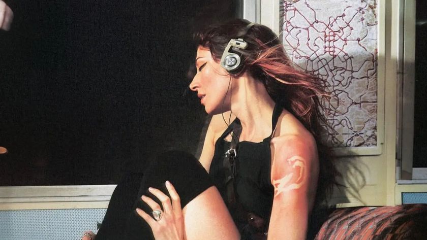 Caroline Polachek wearing Koss Porta Pro on the album cover for Desire, I Want to Turn Into You (Everasking Edition)