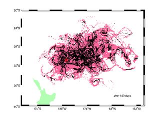 map of pumice drift 