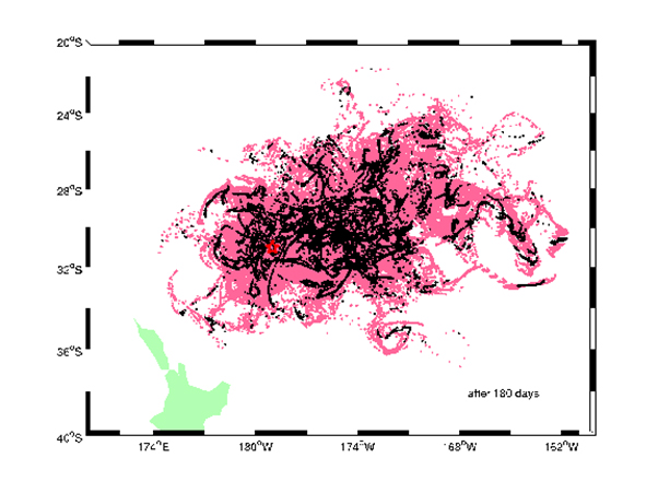 map of pumice drift