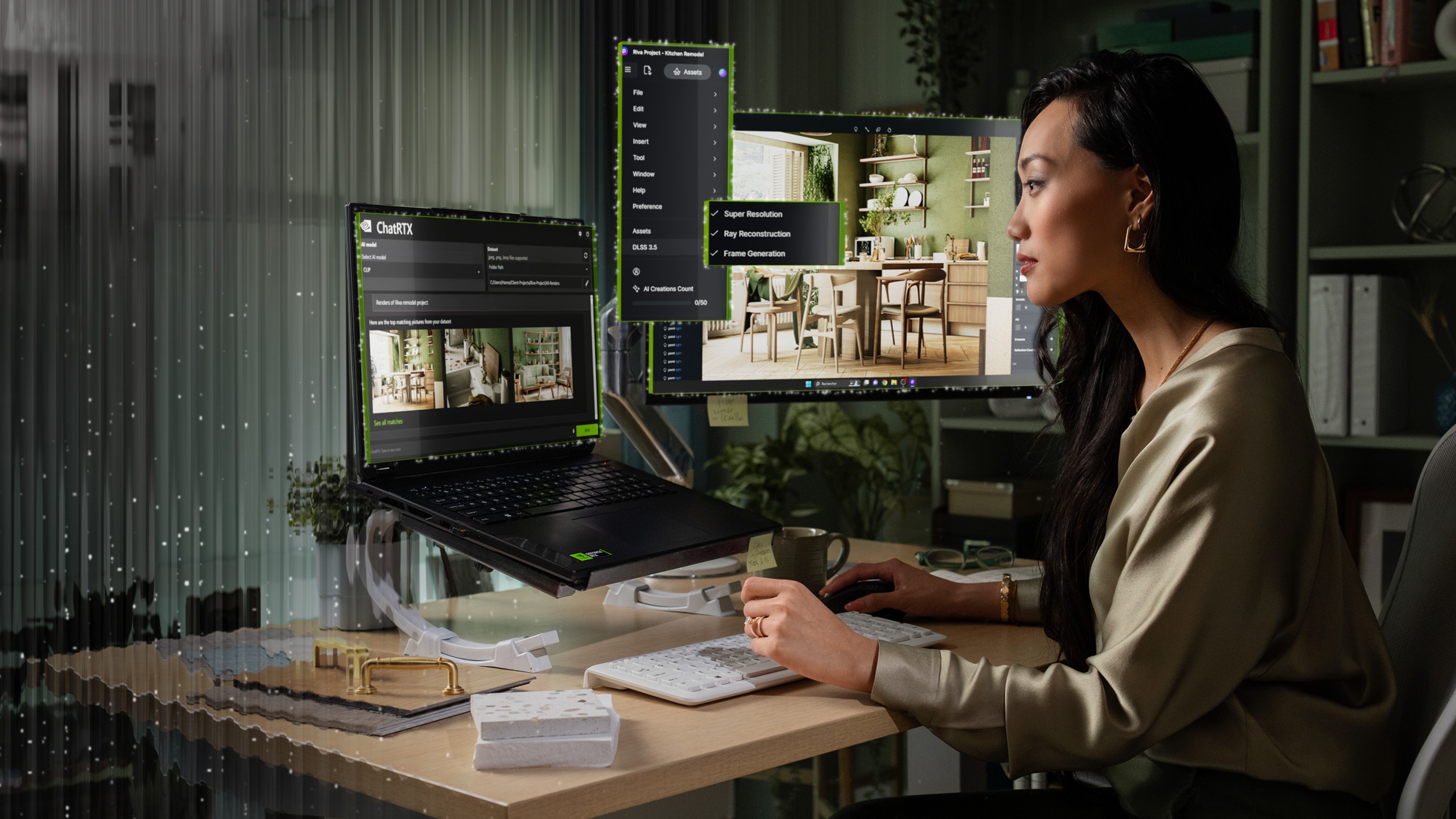 A woman creating on a CyberpowerPC laptop