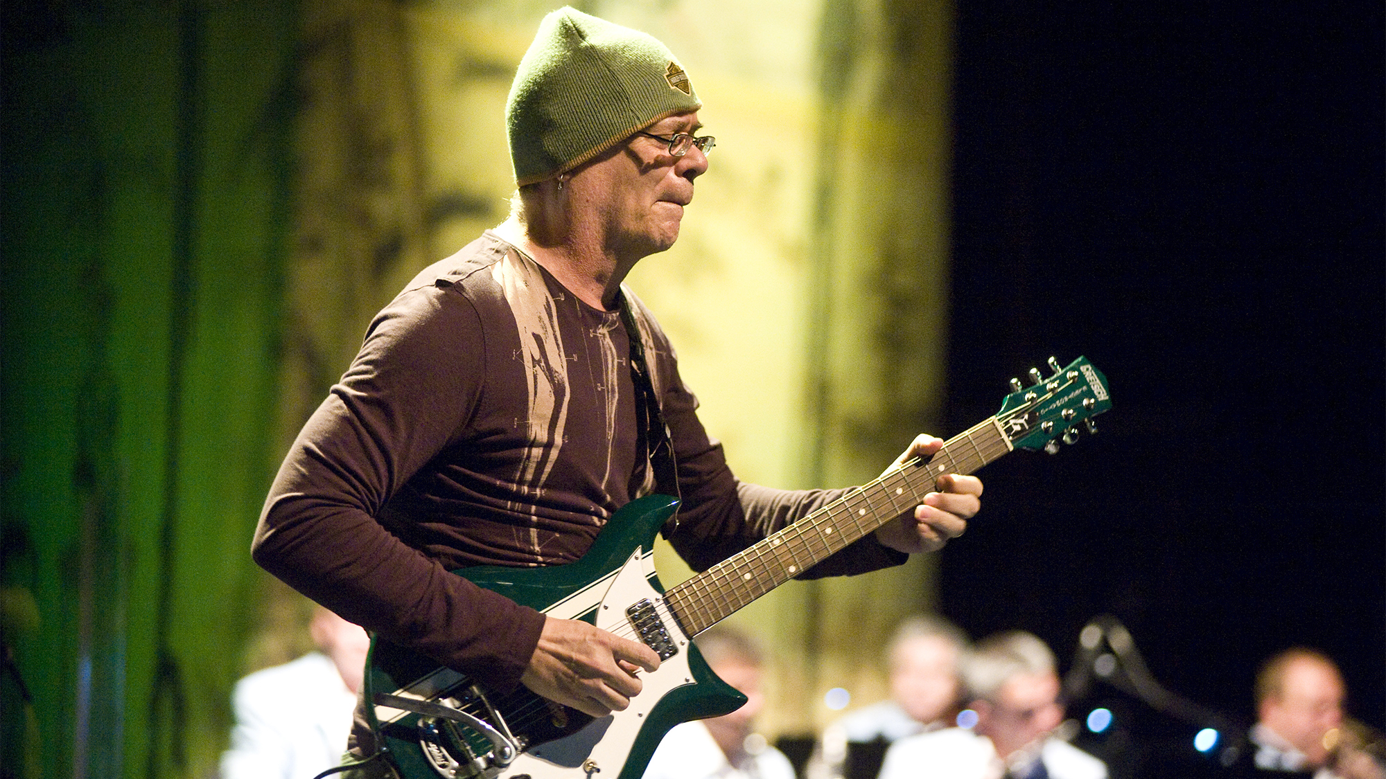 Steve Hunter performs on stage 'Berlin' during Terral Festival at Teatro Cervantes on July 21, 2008 in Malaga, Spain.