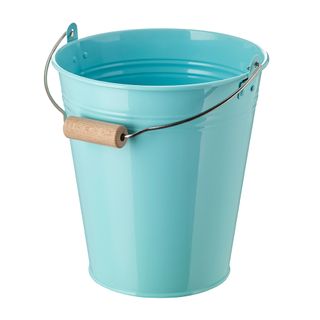 blue bucket with white background
