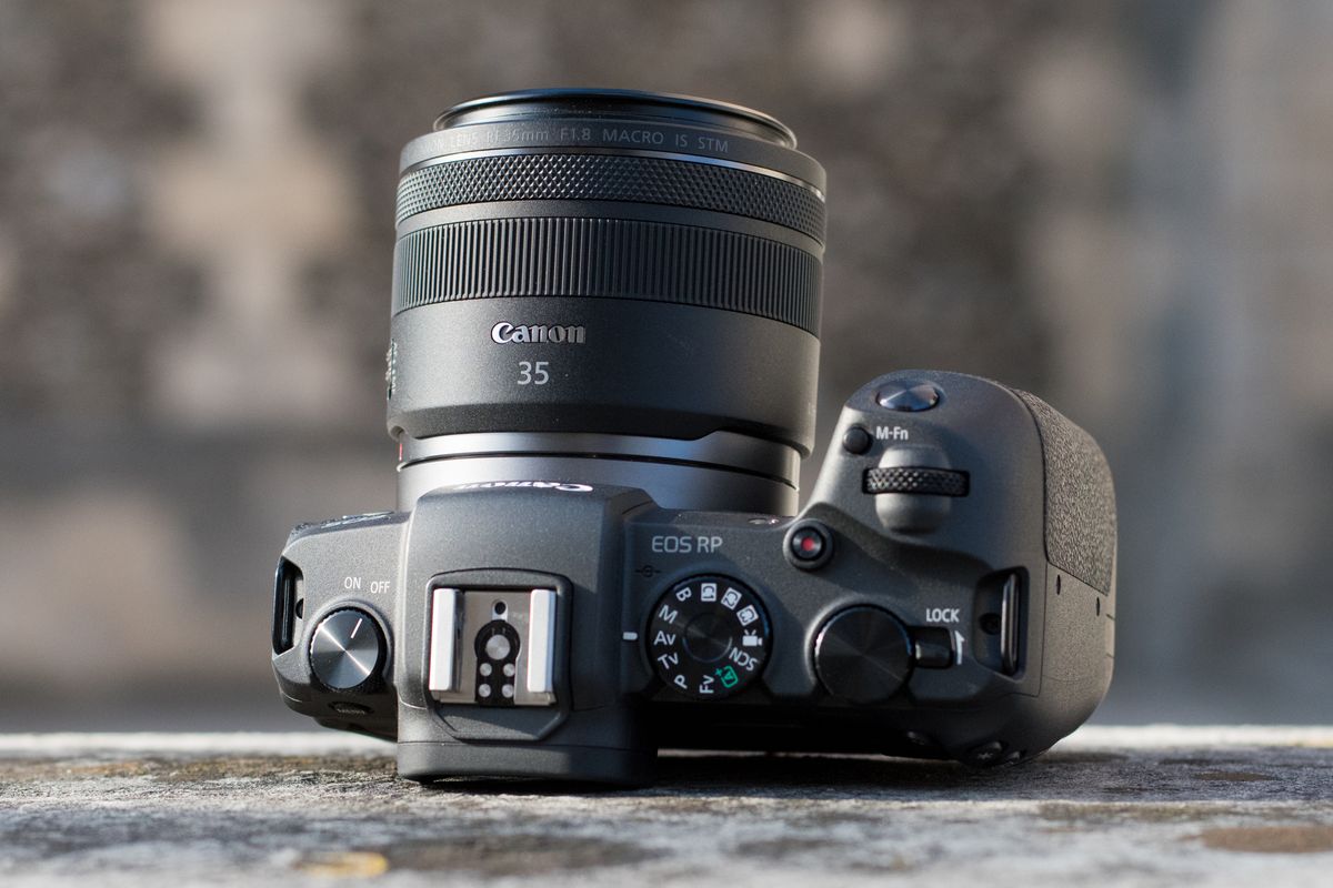 Canon EOS RP on a concrete surface