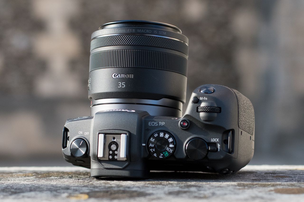 Canon EOS RP on a concrete surface