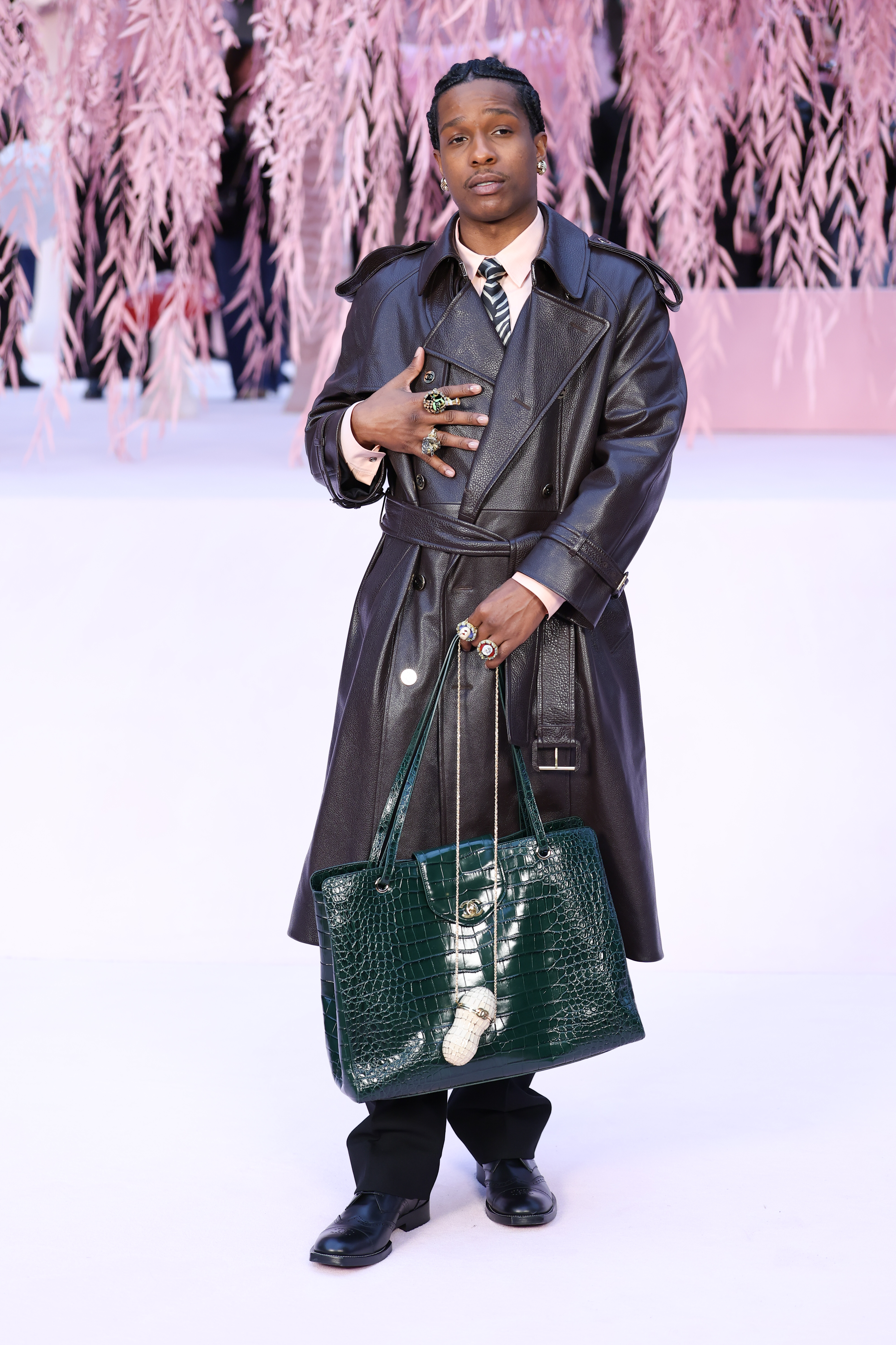 A$AP Rocky wore two different bags to the Chanel Spring 2026 Couture show