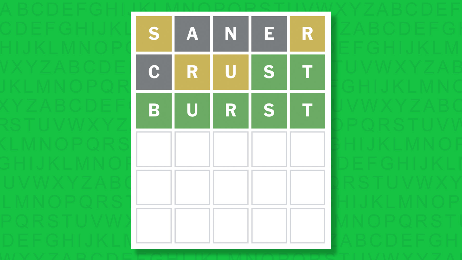NYT Wordle answer for game #1908 on a green background