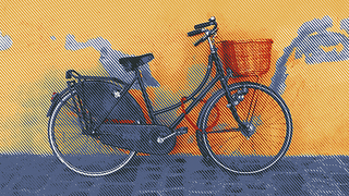 The Filter Forge Patterned Dithering effect gives this bicycle shot a beautiful vintage look