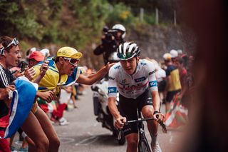 Picture by Zac Williams/SWpix.com- 06/07/2023 - Cycling - 2023 Tour de France - Stage 6 Tarbes to Cauterets-Cambasque (144.9km) - Tadej Pogacar, UAE Team Emirates.
