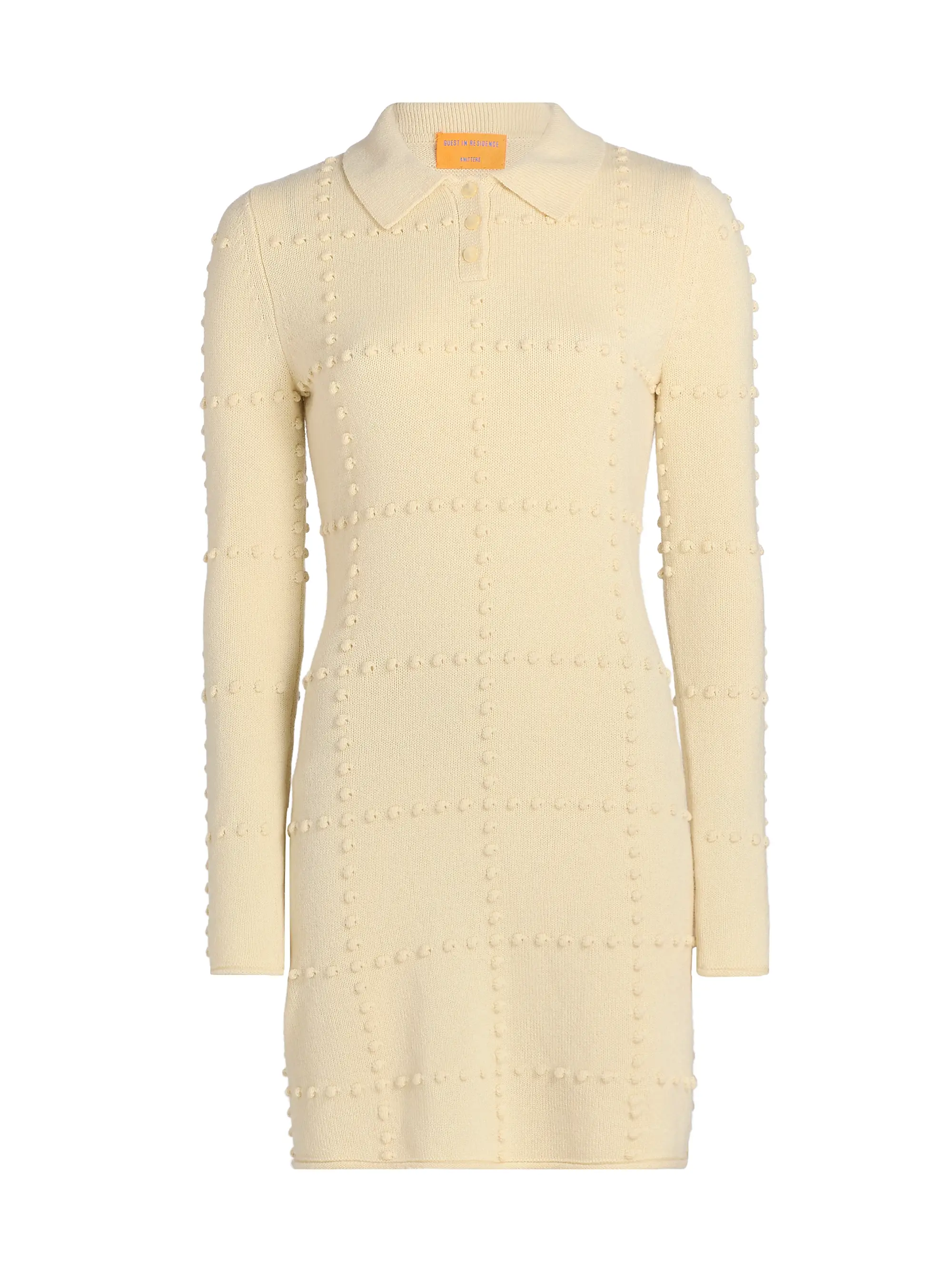 Popcorn Cashmere-Blend Polo Dress