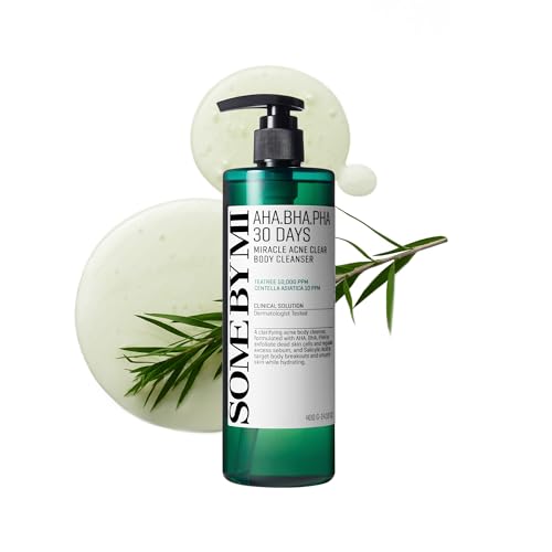 Some by Mi Aha Bha Pha 30 Days Miracle Acne Clear Body Cleanser 400ml - Korean Back Acne Body Wash With Tea Tree - Exfoliating Salicylic Acid Body Wash for Smooth Skin - Korean Skincare Shower Gel