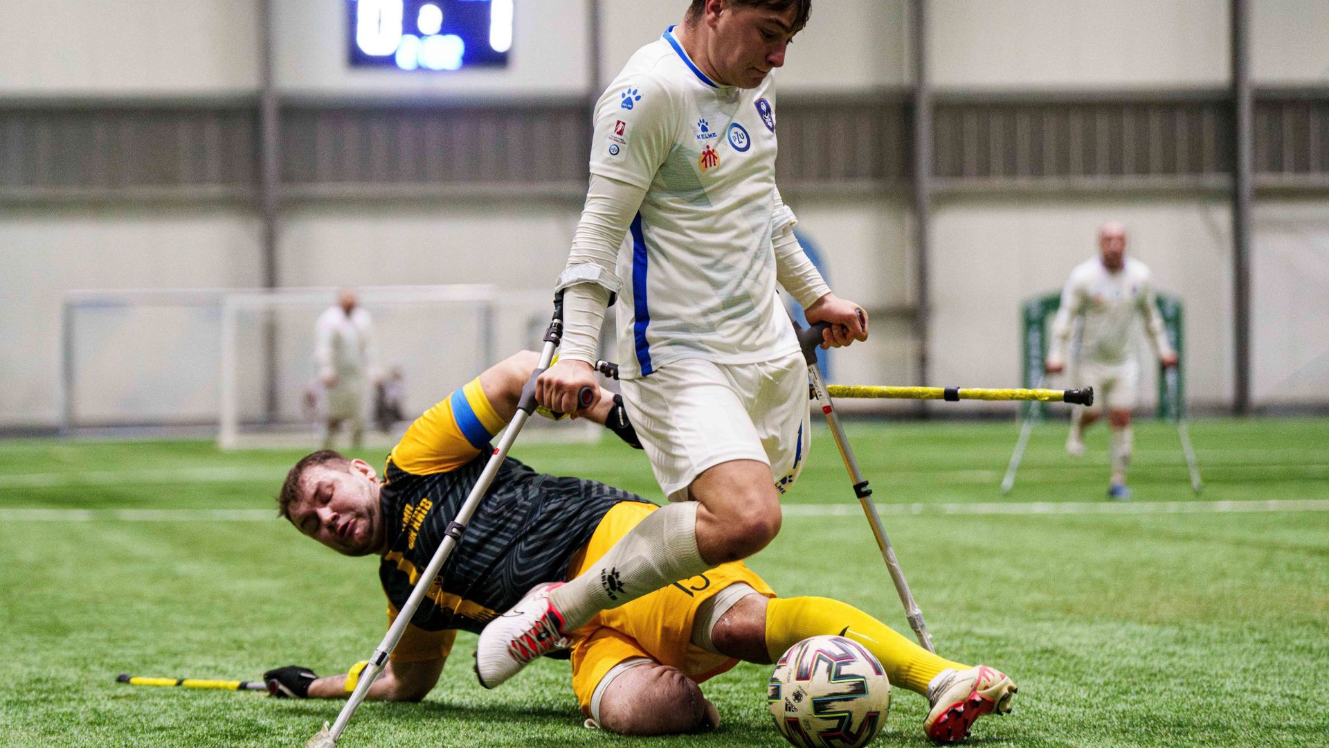 
                                Players take part in the first football tournament for war-wounded amputees in Kyiv, Ukraine
                            