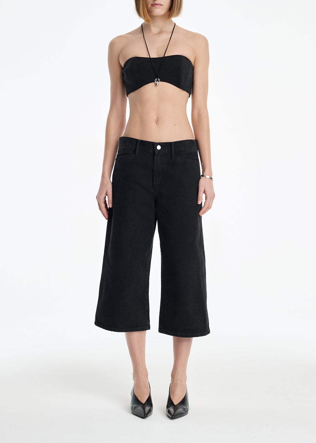 Agolde X Maria Mcmanus Denim Bra in Washed Black - Xs / Washed Black