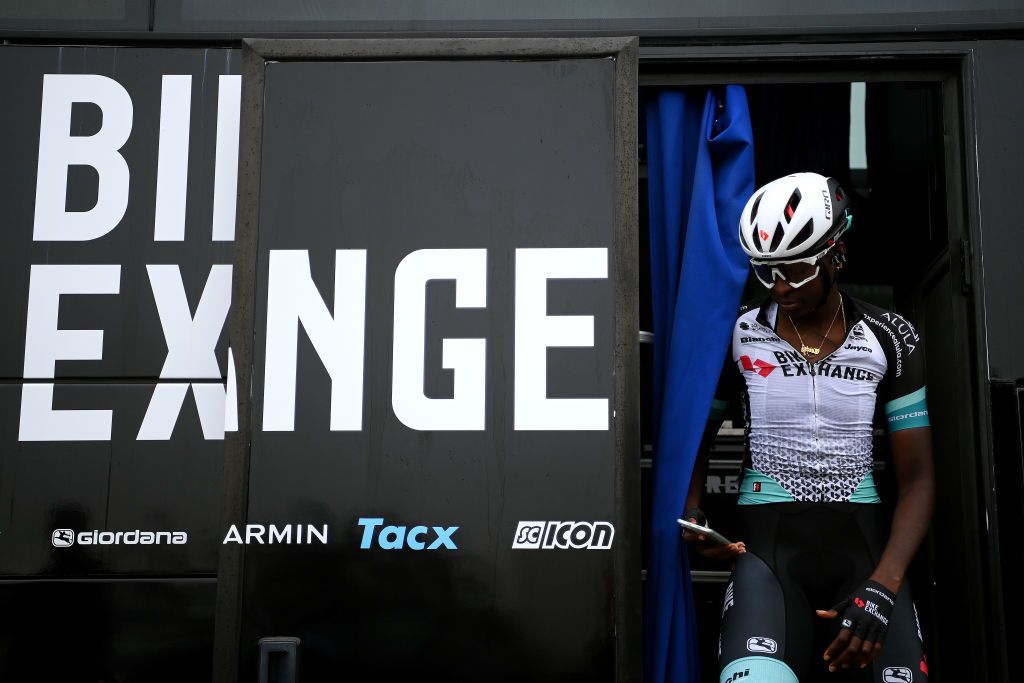 CLACTONONSEA ENGLAND OCTOBER 08 Teniel Campbell of Trinidad and Tobago and Team BikeExchange prior to the 7th The Womens Tour 202 Stage 5 a 954km stage from Colchester to Clacton thewomenstour UCIWWT on October 08 2021 in ClactononSea England Photo by Justin SetterfieldGetty Images