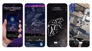 Screenshots of the Night Sky app on the iPhone.