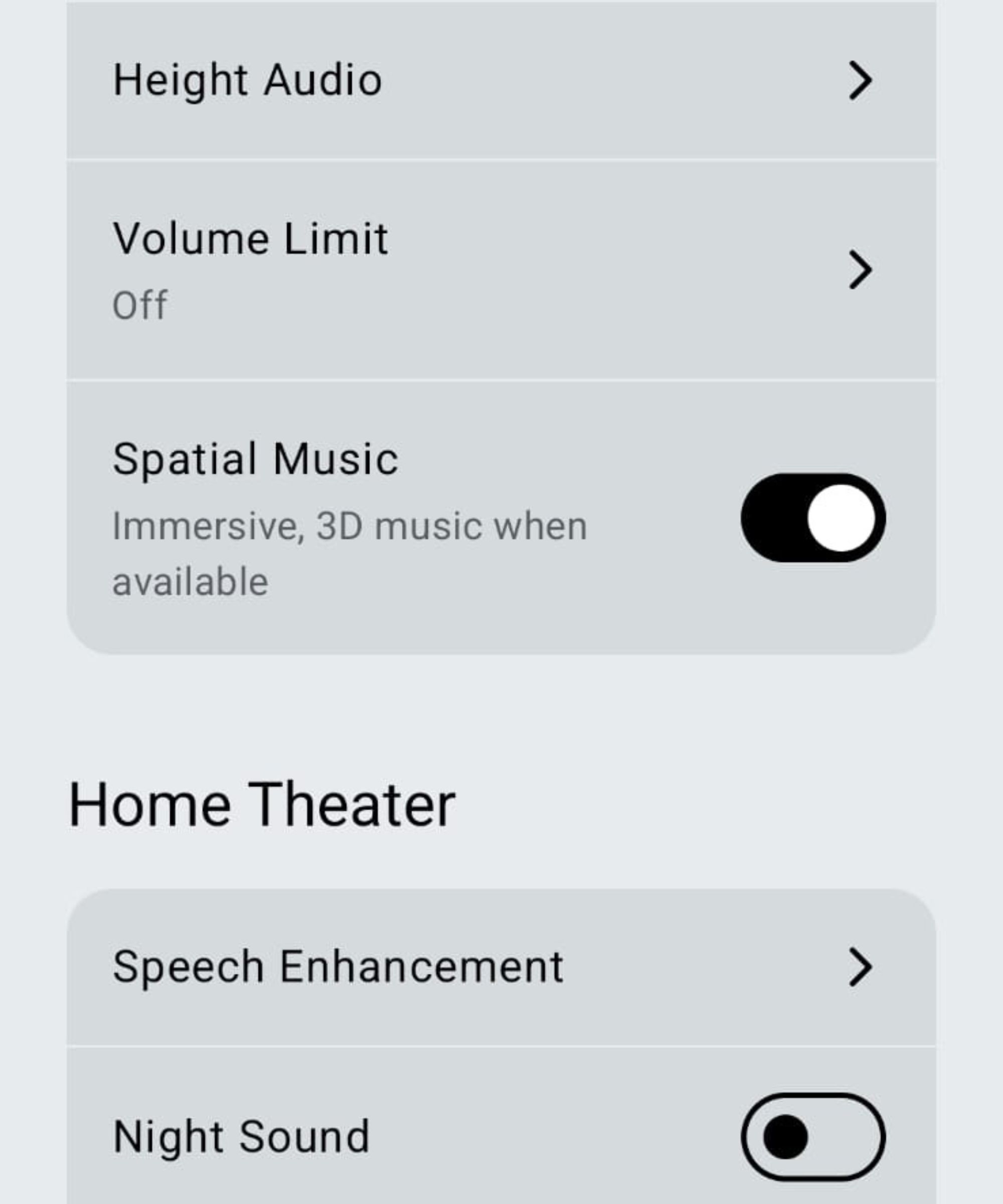 Interface of the Sonos app showing available features and settings for the Sonos Arc Ultra soundbar.
