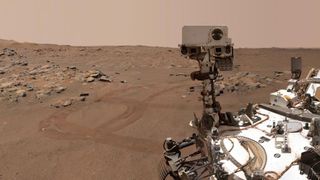 A "selfie" captured by NASA's Perseverance rover, which is searching for signs of ancient life on Mars.