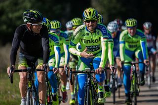 The Tinkoff Saxo riders keep their winter fitness levels up