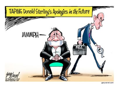 Editorial cartoon Donald Sterling apology