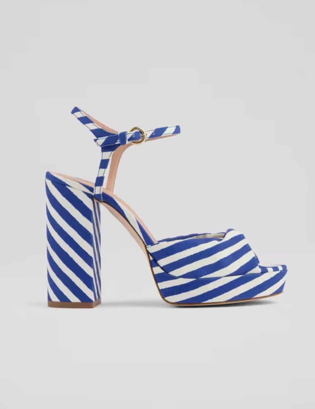 LK Bennett , Rosa Blue Stripe Twist Front Platform