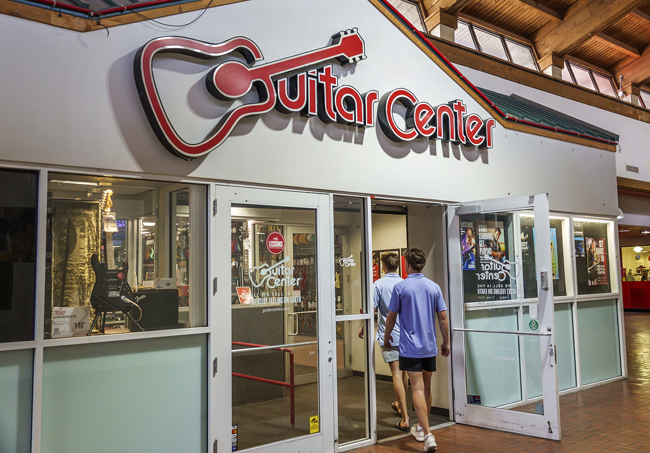 Miami, Florida, Kendall, Kendall Drive, The Greenery Mall, Guitar Center music store, retail business entrance. (Photo by: Jeffrey Greenberg/Universal Images Group via Getty Images)