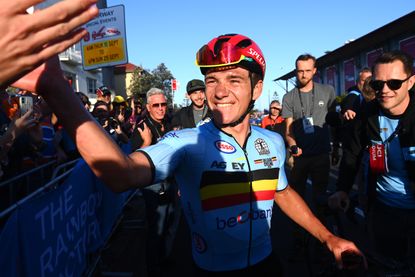 Remco Evenepoel after winning UCI Road World Championships with Belgium