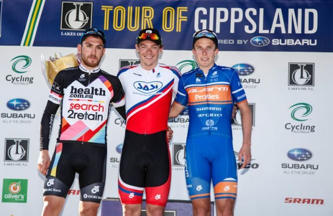 The top three from the final stage: Patrick Bevin, Alex Edmondson and Mitchell Lovelock-Fay
