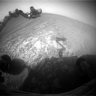 NASA's Mars rover Opportunity captured this photo of a drive on the Red Planet on Nov. 26, 2014. A flash memory problem on the rover is causing bouts of amnesia which NASA engineers are hoping to fix.