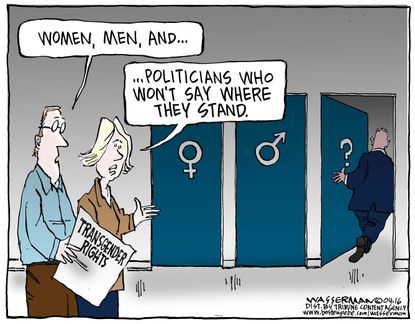 Editorial Cartoon U.S. Confused Bathroom 2016